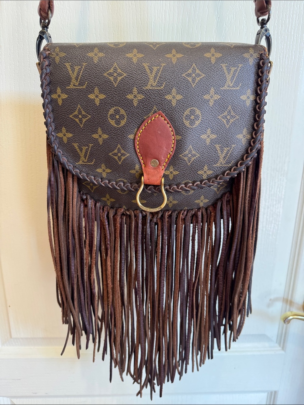 Vintage Boho Bag Louis Vuitton Brown Monogram Fringe Crossbody Bag